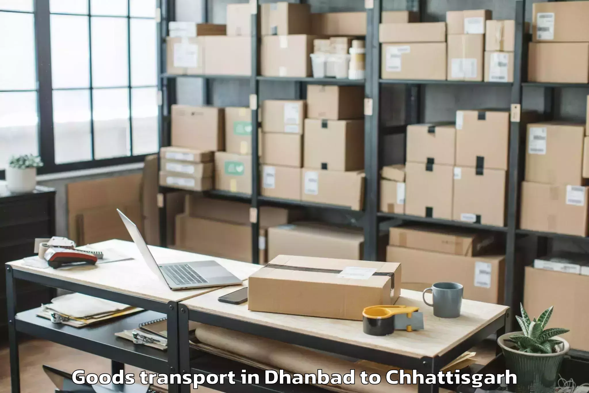 Dhanbad to Mats University Aarang Goods Transport